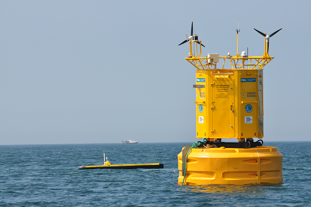 PML's buoy and autonaut at sea