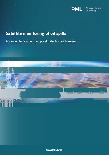 Front cover of the "Satellite monitoring of oil spills" brochure