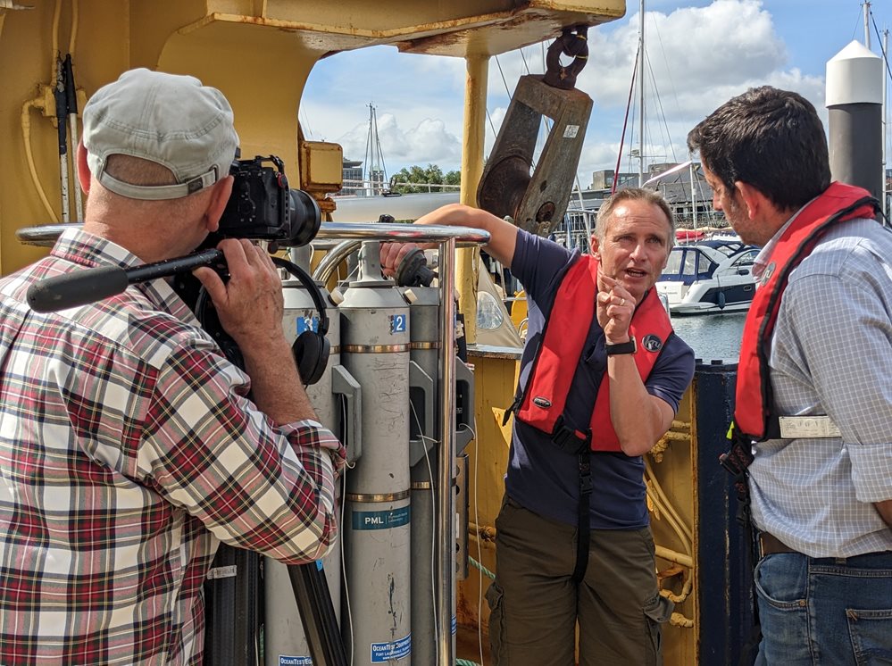 Prof. Tim Smyth being interviewed by the BBC’s Climate Editor Justin Rowlatt