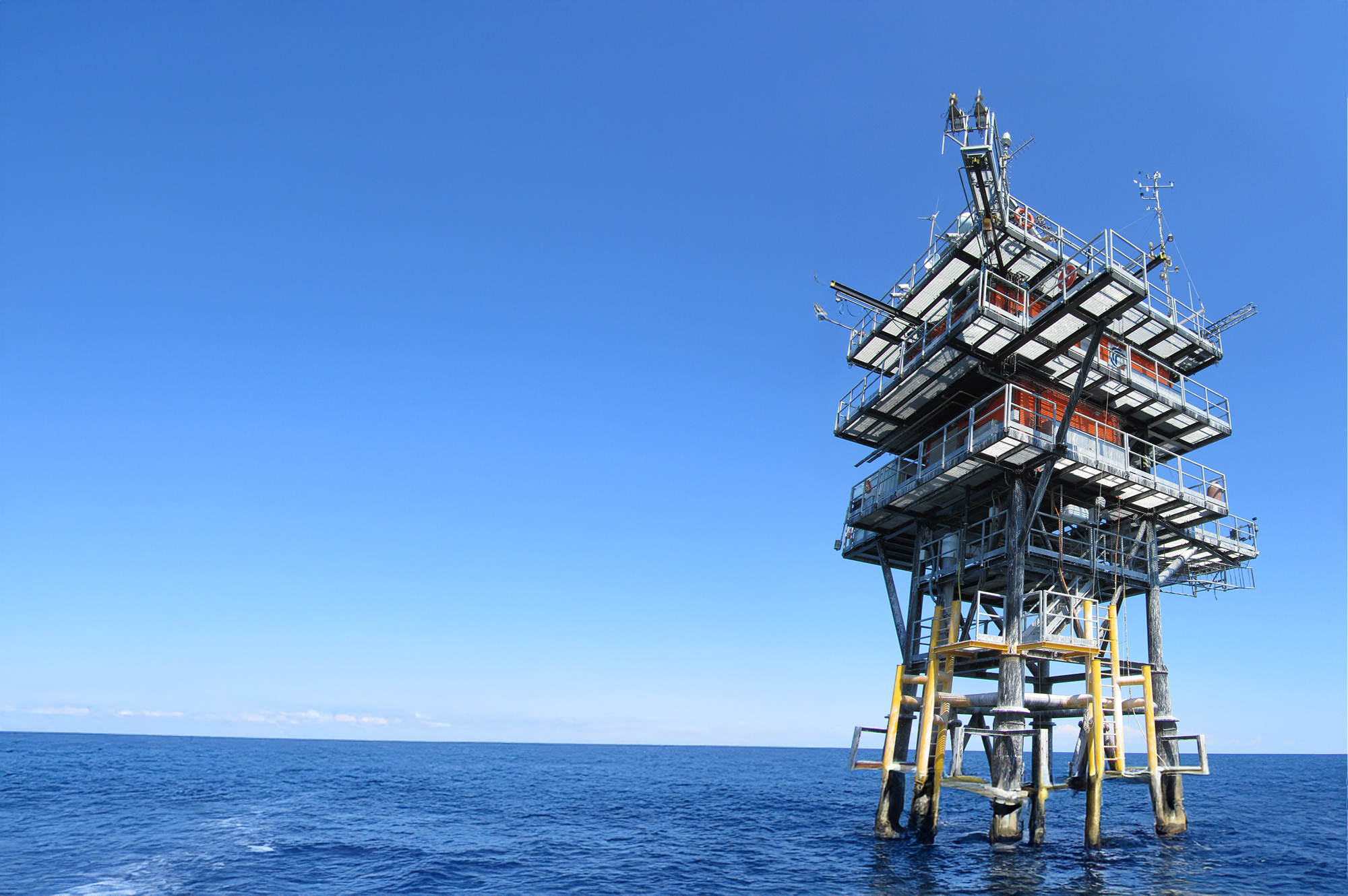 Adriatic Sea platform on which the 10 day test of some of the most popular scientific optical sensors (radiometers) was conducted.