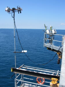 Close up of sensors on the platform
