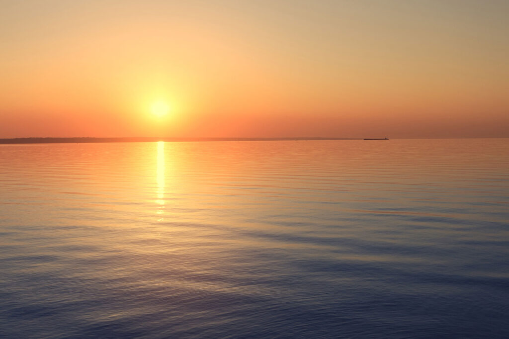 Sunset over ocean