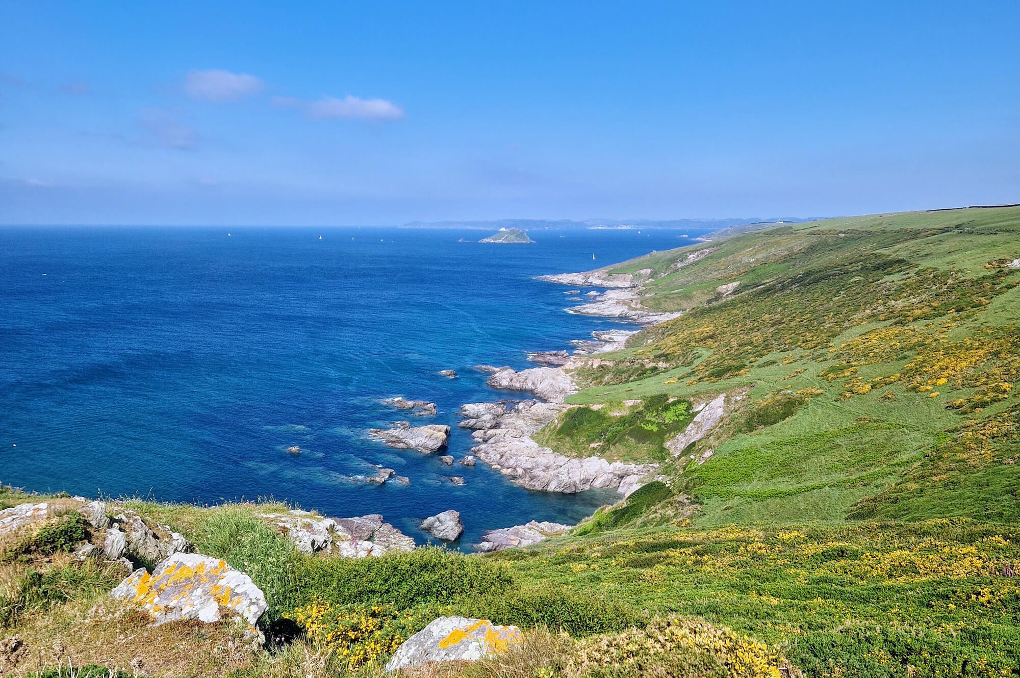 Looking towards the Mew Stone on the SW Coastal Path