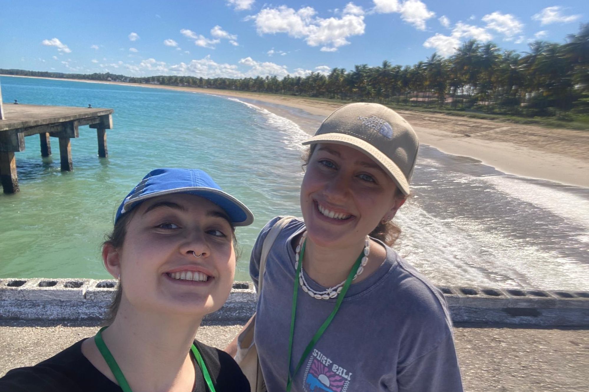 Irene and Loren by the beach taking a selfie