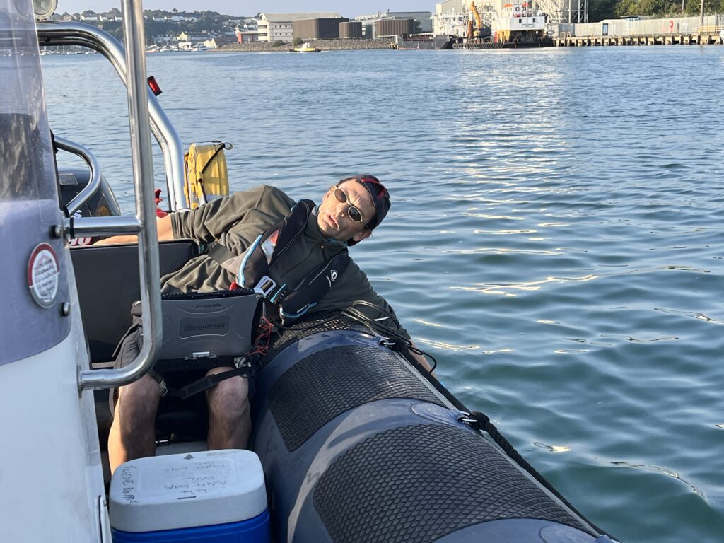 Dr Gavin Tilstone sampling up the River Tamar